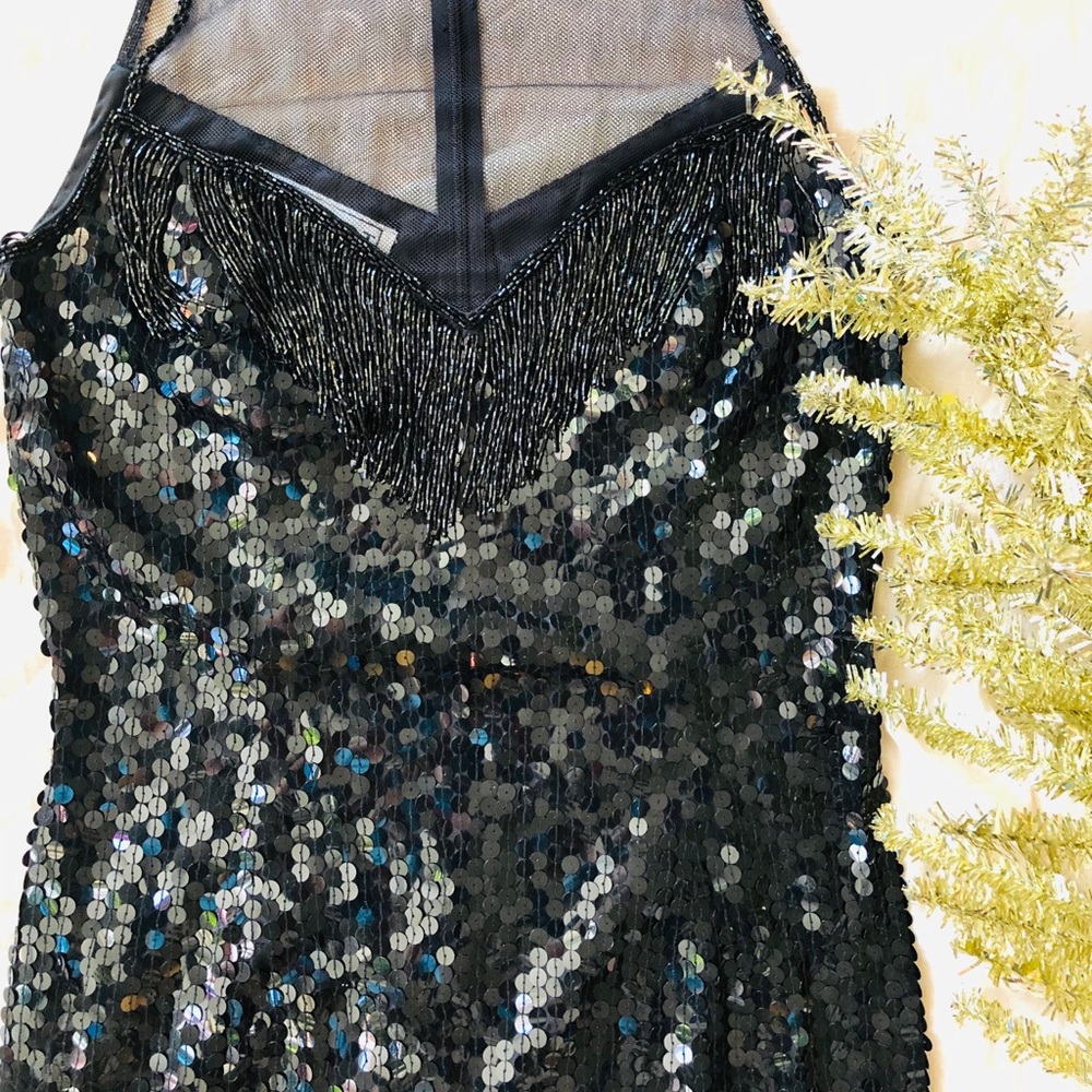 Vintage Sequin Beaded gown flapper style AJ Bari